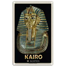 Blechschild 18x12 cm - Kairo Ägypten Tutanchamuns Totenmaske