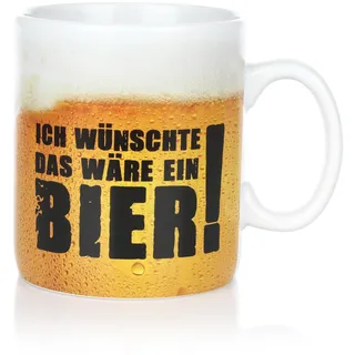 FunX Kaffeetasse Bier - Tasse als lustiges Männergeschenk für Freund, Papa und Bruder - Ideal zu Weihnachten, Vatertag und Geburtstag - 330 ml