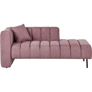BELIANI Chaiselongue Linksseitig Olivgrün Samtstoff Gesteppt mit Lehne 1 Kissen Schwarze Metallbeine Modern Wohnzimmer Schlafzimmer Büro Ausstattung - Rosa, Schwarz