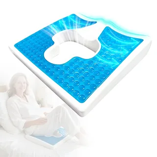 DOUQIFEI Anti Dekubitus Kissen Gesäß Memory Foam Sitzkissen 45×38x7cm | T-Förmige Öffnung Ergonomisches Gelkissen für Bett Rollstuhl Bürostuhl
