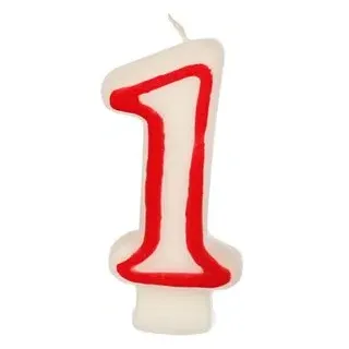 Papstar Zahlenkerzen 1 weiß, rot