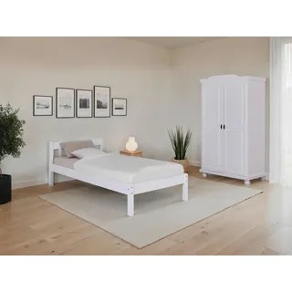 Mid.you Einzelzimmer , Weiß , Holz , Kiefer , massiv , 5 Fächer , Schlafzimmer, Komplette Schlafzimmer und Serien, Schlafzimmerserien