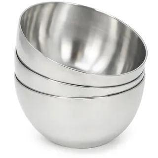 COM-FOUR® 3x Schale aus Metall - Servierschale für Dips, Snacks, Vor- oder Nachspeise - Dessertschale - Deko-Schale - Servierschale - Süßigkeiten-Schälchen (03 Stück - Ø 13cm)