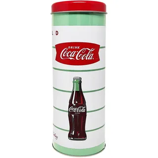 Spardose Coca Cola aus Metall, aufklappbar und wiederverwendbar, auch als Strohhalmhalter, 23 x 8,5 cm, Geschenkidee