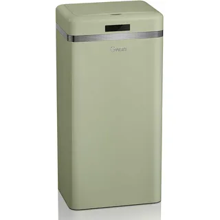 Swan Retro Küche Mülleimer Automatisch, Abfalleimer mit Bewegungssensor, 45 Liter, Metallisch, Intelligenter Küchenabfalleimer mit großer Kapazität, Vintage-Design, Grün