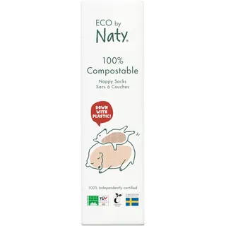 Eco by Naty Ökologische Baby Windelbeutel - 100% kompostierbar und biologisch abbaubar (1 x 50 Stück)