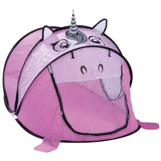Sport1 Einhorn Pop-Up Zelt Spielzelt für Kinder Outdoor Spielzelt für Kinder Garten/Innen tragbar Kinderhaus mit Pop-Up Öffnung Größe 183 x 96 x 86 cm Einfache Montage Rosa