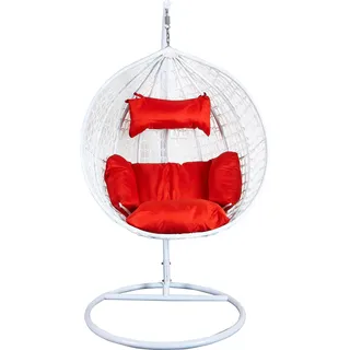 Aga Hängesessel,Hängesitz,Hängeschaukel ORTA Weiß - Rot - Transparent