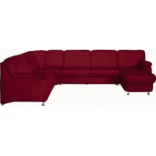 Beldomo Premium Wohnlandschaft , Rot , Leder , Echtleder , Longlife-Leder , U-Form , 329x239 cm , Goldenes M , erweiterbar, Typenauswahl, Bettkasten erhältlich, Fußauswahl, Lederauswahl, planbar, seitenverkehrt erhältlich, Bettfunktion erhältlich, Hocker erhältlich, Rückenfutter , Wohnzimmer, Sofas & Couches, Wohnlandschaften, Wohnlandschaften in U-Form