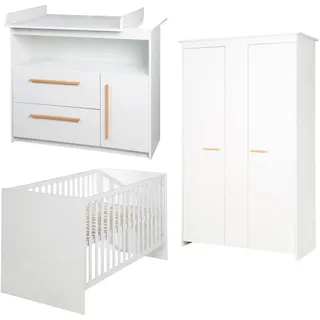 Roba Babyzimmer-Set Lilo 3-teilig , Weiß , Holzwerkstoff , 5 Fächer , 2 Schubladen , 117.5x190x144 cm , Babymöbel & Kindermöbel, Babyzimmer