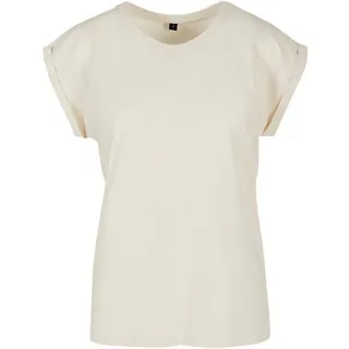 Build Your Brand Damen T-Shirt Ladies Extended Shoulder Tee, lang geschnittenes T-Shirt für Frauen, Baumwolle, Sand, XXL