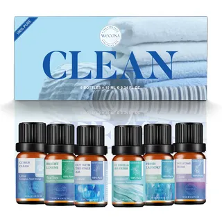 WECONA Sauber Ätherische Öle Set – 6x10ml Duftöl für Diffuser & Luftbefeuchter, Naturreine Ätherische Öle für Zuhause,für Kerzen & DIY, Kerzen Geschenkset