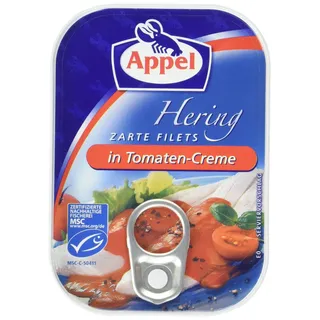Appel Heringsfilets, zarte Fisch-Filets in Tomaten-Creme, MSC zertifiziert, 100g