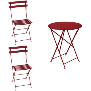 Fermob Bistro Balkonmöbel-Set 3tlg. Stahl/Klappbar Tisch 60cm Rund