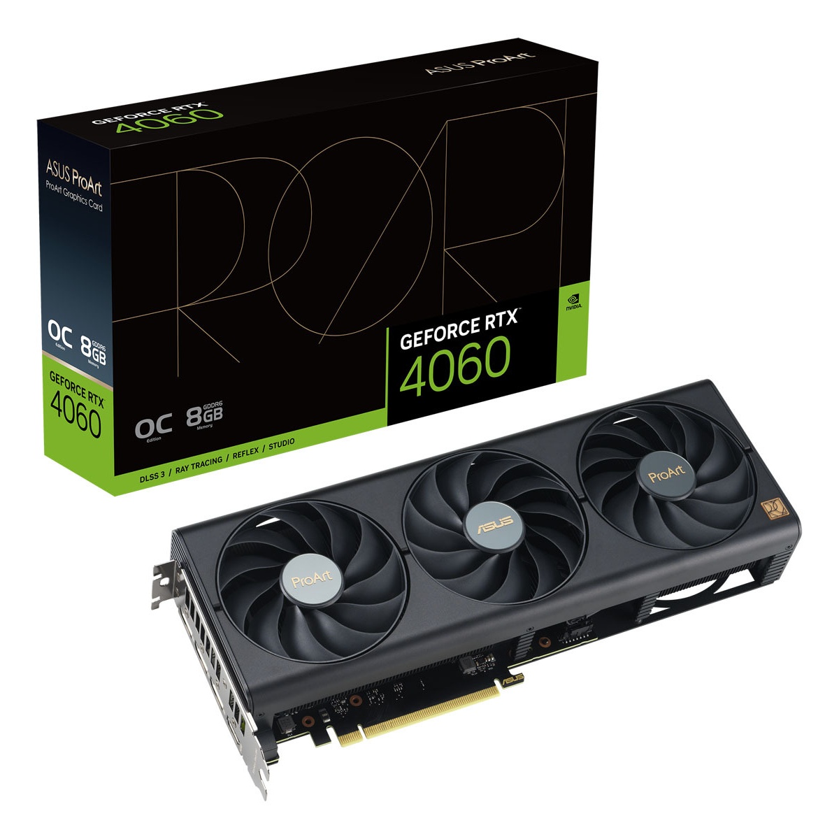 Bild von ProArt GeForce RTX 4060 OC, PROART-RTX4060-O8G, 8GB GDDR6, HDMI, 3x DP (90YV0JM0-M0NA00)