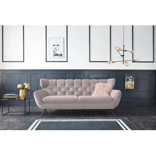 Candy 3-Sitzer Couch Samt 3-Rosa