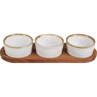 Excellent Houseware Servierschalen Set , Braun , Holz , 6x10.5x30 cm , Geschirr, Schalen & Schüsseln, Servierschalen