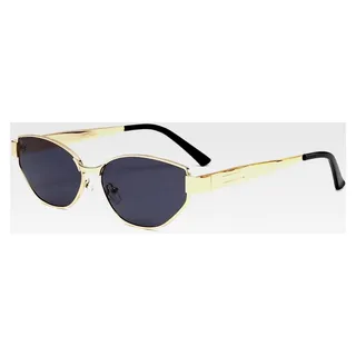 Vintage Damensonnenbrille mit goldenem Metallrahmen, Cat-Eye-Form, dekorative Outdoor-Sonnenbrille, UV-Schutz