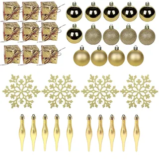 Weihnachtskugel Gemischte Baumdekoration Packung Mit 37 - Gold