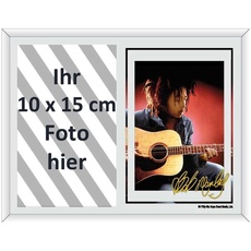 empireposter Bob Marley Guitar - Bedruckter Spiegel als Fotorahmen - Größe 22,8x17,8