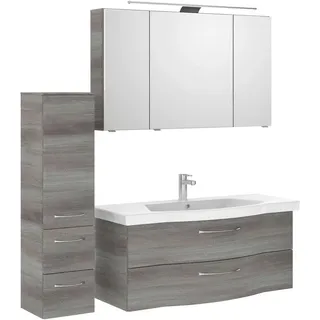 Pelipal Badezimmer , Graphitfarben , Metall , 4-teilig , 8 Fächer , insgesamt: 4,2 Schubladen , 152 cm , Made in Germany , hängend, Typenvielfalt , Badezimmer, Badmöbelsets & Badmöbelserien, Badmöbel-Sets