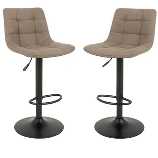 Mid.you Barhocker-Set , Hellbraun , Textil , Drehteller , 43x88-108x45 cm , Esszimmer, Barmöbel, Barhocker