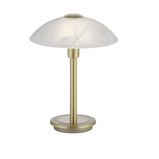 LED Tischlampe Glas Schirm Alabaster Messing 28 cm 3 W Tischleuchte dimmbar