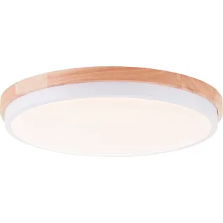 Brilliant Baarlo LED Deckenleuchte 35cm 24W Warmweiß Matt Weiß Holz  G80845/75