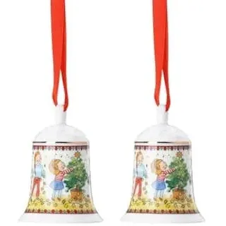 Hutschenreuther Sammelserie 2024 Weihnachtsleuchten Porzellanglocke (Packung mit 2)