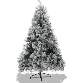 Yakimz Weihnachtsbaum Tannenbaum mit Metallständer für Weihnachten-Dekoration mit Schnee,Christbaum 550 Spitzen PVC Nadeln, grün,150cm - Grün
