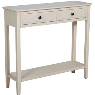 DRW Konsolentisch für den Eingangsbereich mit 2 Schubladen aus Holz in Beige, 90 x 28 x 81 cm, Brige, Medidas: 90x28x81cm