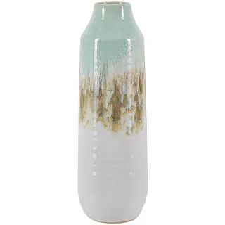 BELIANI Blumenvase Mehrfarbig Steinzeug 30 cm mit Muster Glamourös Farbverlauf Deko Accessoires Wohnzimmer Schlafzimmer Flur Eingangsbereich Kamin - Bunt, Weiß, Grün