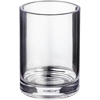 Sadena Zahnputzbecher , Transparent , Kunststoff , 7.5x10x7.5 cm , Badaccessoires, Zahnputzbecher