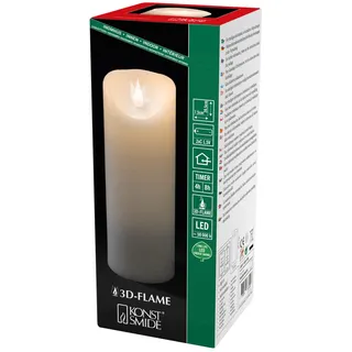Konstsmide LED Echtwachskerze Ø 7,5 cm Höhe 20,5 cm weiß