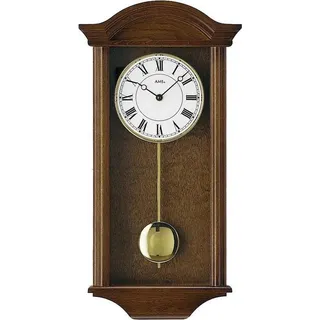AMS 990/1 Wanduhr Quarz mit Pendel Holz nussbaum farben Pendeluhr - Braun