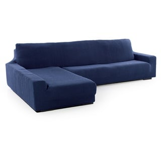 SOFASKINS® super elastischer Chaise Longue überzug, Sofabezug Linke Lange Armlehne, Sofa überzug atmungsaktiv, bequem und langlebig, Kompatible Abmessungen des Sofas (210-340 cm), Farbe Marine