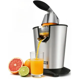 LEBENLANG Saftpresse elektrisch 600W - Inkl. Edelstahlkegel & BPA-Frei I Hohe Ergiebigkeit I Orangenpresse Zitruspresse Zitronenpresse Orangensaftpresse I Orange Juicer Press Zitronen