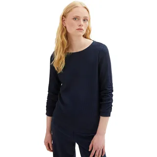 TOM TAILOR Denim Damen Sweatshirt mit Raffarm