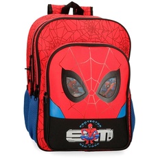 Marvel Spiderman Protector Schulrucksack Doppelfach Rot 30x40x13 cm Polyester 15,6L