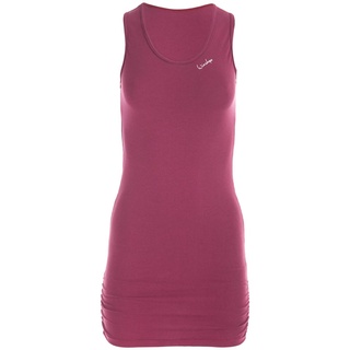 Winshape Damen Fitness Freizeit Longtop WTR15 mit seitlicher Raffung, Slim Style Tanktop, Berry/Love, S