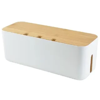Kabelmanagement Box | Cord Organizer Box | Verstecken und Verbergen von Steckdosenleisten und Stromkabeln vor Fernsehgeräten, Computern und Schreibtischen Bewahren Sie Haustiere sicher auf (Weiß Groß)