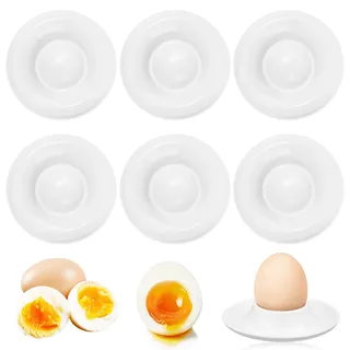 KFDDRN Eierablagen Aus Kunststoff, 6er Set Eierbecher Plastik Stapelbar Rundes Weiß Egg Cup Eierhalter Für Frühstück, Küche Camping Esstisch Gesunde Eierbecher Ostern