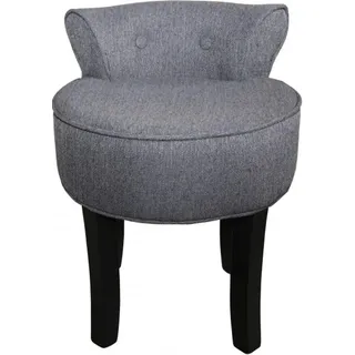 Casa Padrino Designer Hocker Boston Grau / Schwarz - Barock Schminktisch Stuhl - Grau