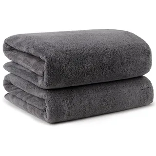 Orighty Badetuch-Set, 2 Stück, 68,6 x 137,2 cm, Weiches Badetuch-Set, Hochsaugfähige Mikrofaser-Handtücher für Körper, Schnell Trocknend, Mikrofaser-Badetücher für Sport, Yoga, Spa, Fitness – Grau