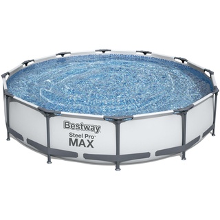 Steel Pro Max Frame Pool Set 366 x 76 cm lichtgrau inkl. Filterpumpe