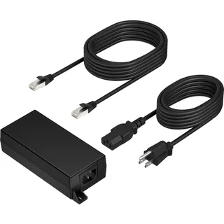 Poly HP Poly PoE++ 65W 2.5G Adapter with 3.66m CAT6A Cable and Power Cord Schwarz - Schwarz