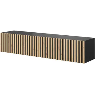 Selsey Telire TV-Lowboard 140 cm Schwarz/Eiche MDF