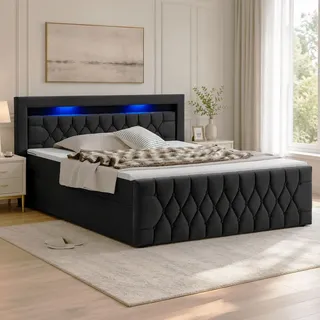 Juskys Leona 180 x 200 cm H4 Schwarz
