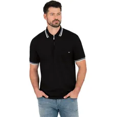 Bild von Poloshirt TRIGEMA "TRIGEMA mit Reißverschluss" Gr. XL, schwarz Herren Shirts Kurzarm