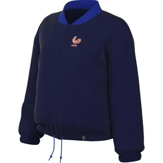 Fff Oversize-Bomberjacke Aus Webmaterial Für Damen, Blue Void/Bright Blue/Bleached Coral, HF5142-492, S